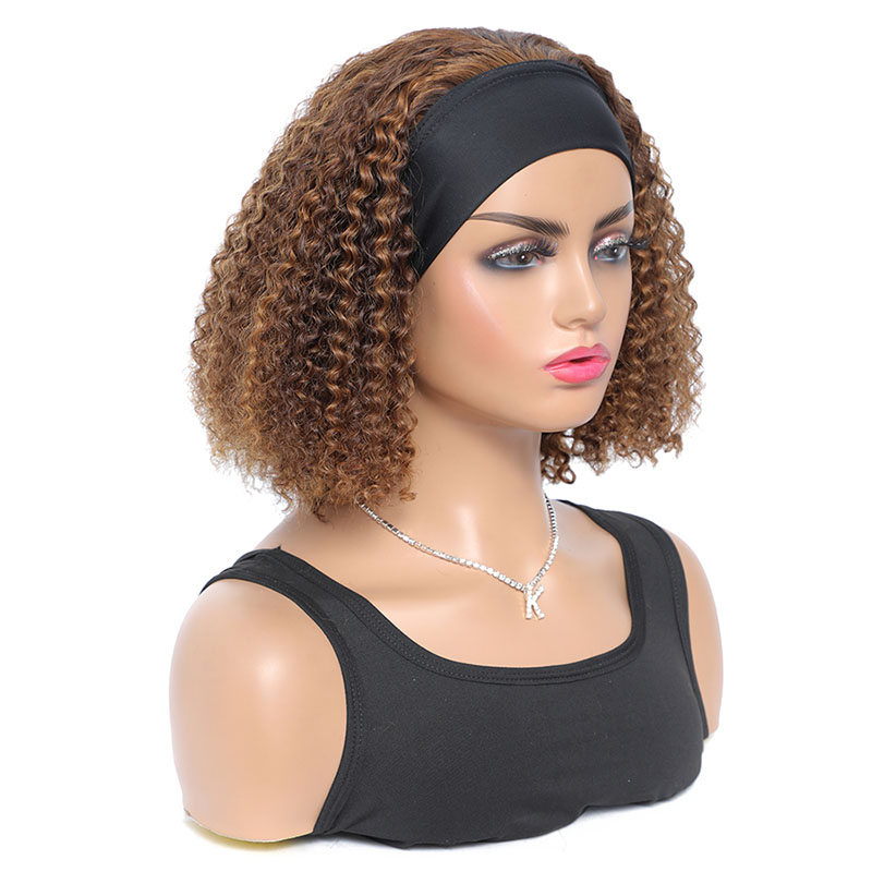 Factory Wholesale Highlights Colorful Bob Wig Adhesive Free Virgin Brazilian Hair Curly Wig Black Female Wig