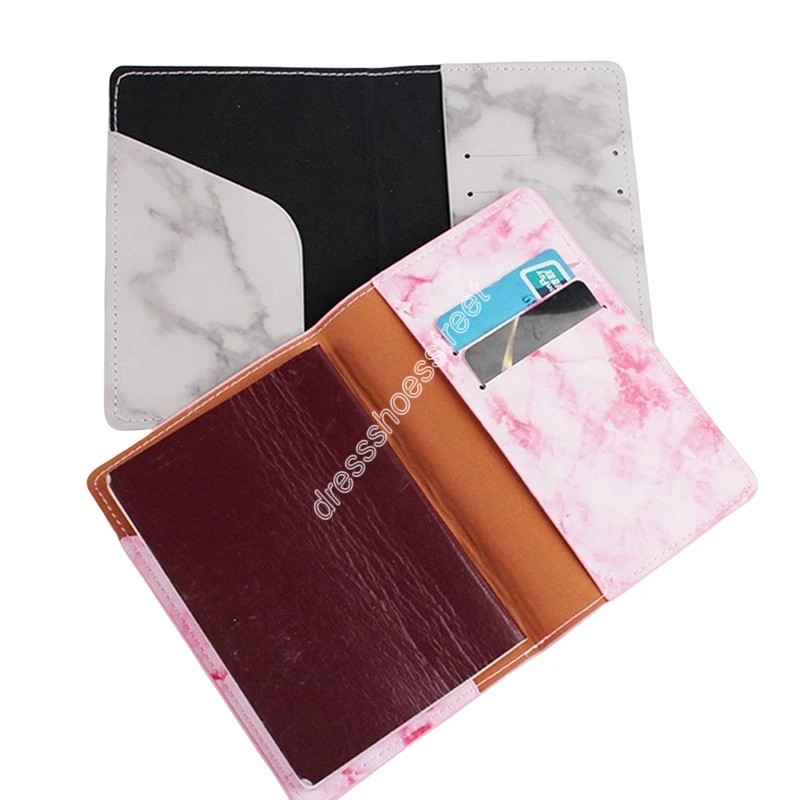 Nouveau Portefeuilles Passeport Couverture En Cuir Pu Marbre Style Voyage ID Carte De Crédit Passeport Titulaire Paquet Portefeuille Bourse Sacs Pochette Pour Femmes Hommes