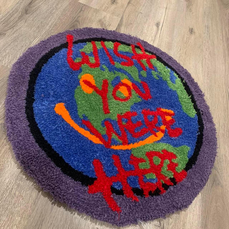 Muebles para el hogar Alfombras artísticas Astroworld Ojalá estuvieras aquí Alfombra Hypebeast Zapatillas de deporte Estera Dormitorio Pasillo Sala de juegos Acrílico hecho a mano Proveedor de tapetes de moda