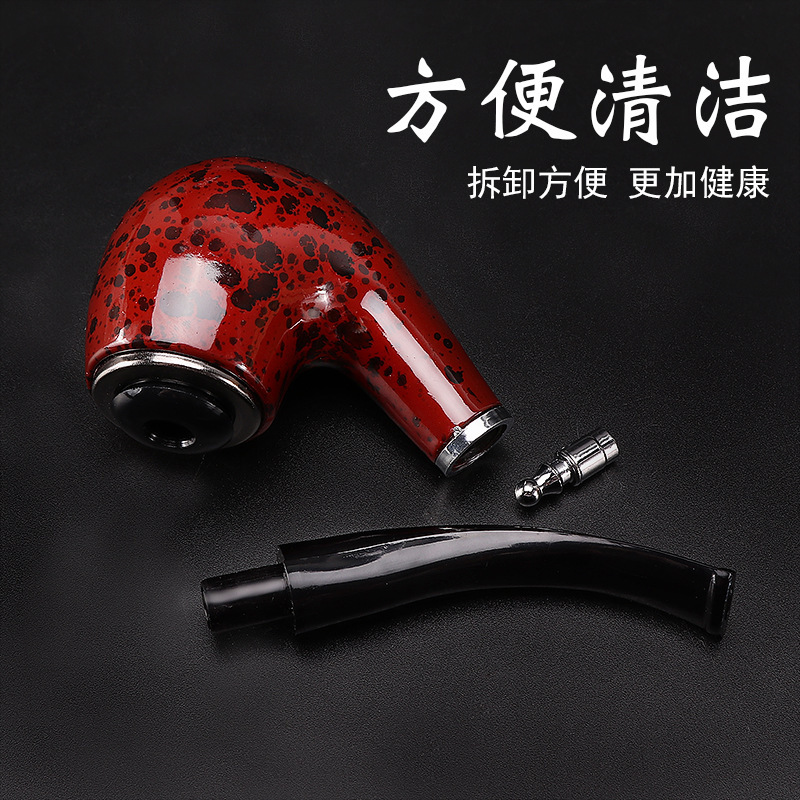 2023 Smoking Pipes Resin pipe removable wipe clean dual-use metal pipe pot filtering tobacco pipe