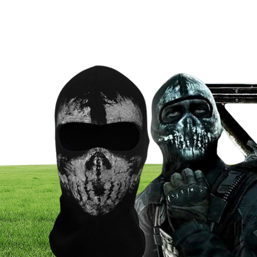 SZBLAZE -merk Cod Ghosts Print Cotton Stocking Balaclava Mask Skullies Beanies For Halloween War Game Cosplay CS Player Headdear 21054050