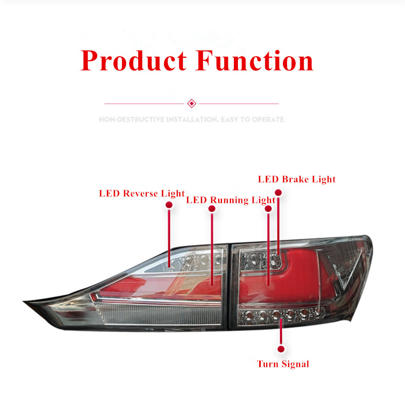 Lexus CT200 LED Taillight 2011-2017 Turn Signal Car Lampのリアランブレーキリバーステールライト