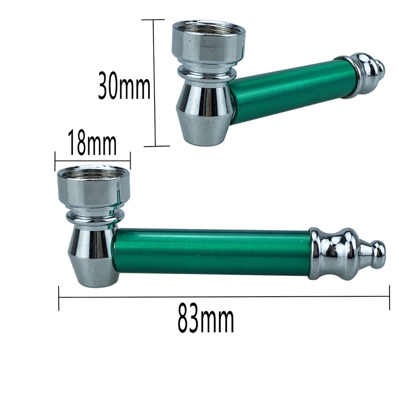 화려한 알루미늄 합금 파이프 휴대용 탈착식 드라이 허브 담배 필터 실버 스크린 스푼 보울 혁신적인 핸드 파이프 흡연 담배 핸드 홀더