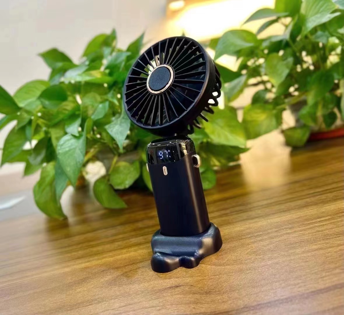 Portable Handheld Fan Cooling Rechargeable 4000mah Table Handle Electric Stand Desk USB Handheld Portable Mini Fans Led Light display