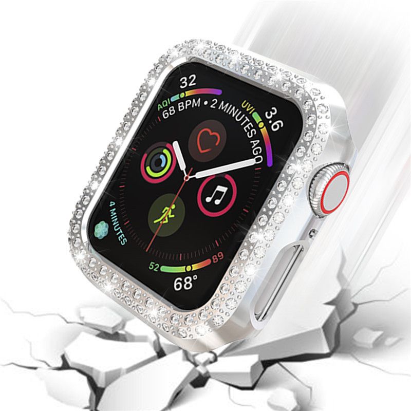 Diamond Watch Case met Film Screen Protector voor Apple iWatch Series 5/4/3/2/1 Volledige dekking Cases 38 40 42 44mm inclusief Retail Kleurpakketten