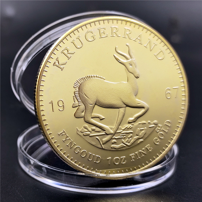 Arts and Crafts Kruger Pomagresowa złota moneta z Południowej Afryki Handel zagraniczny Handel Moneta z Południowej Afryki w 2021 r.