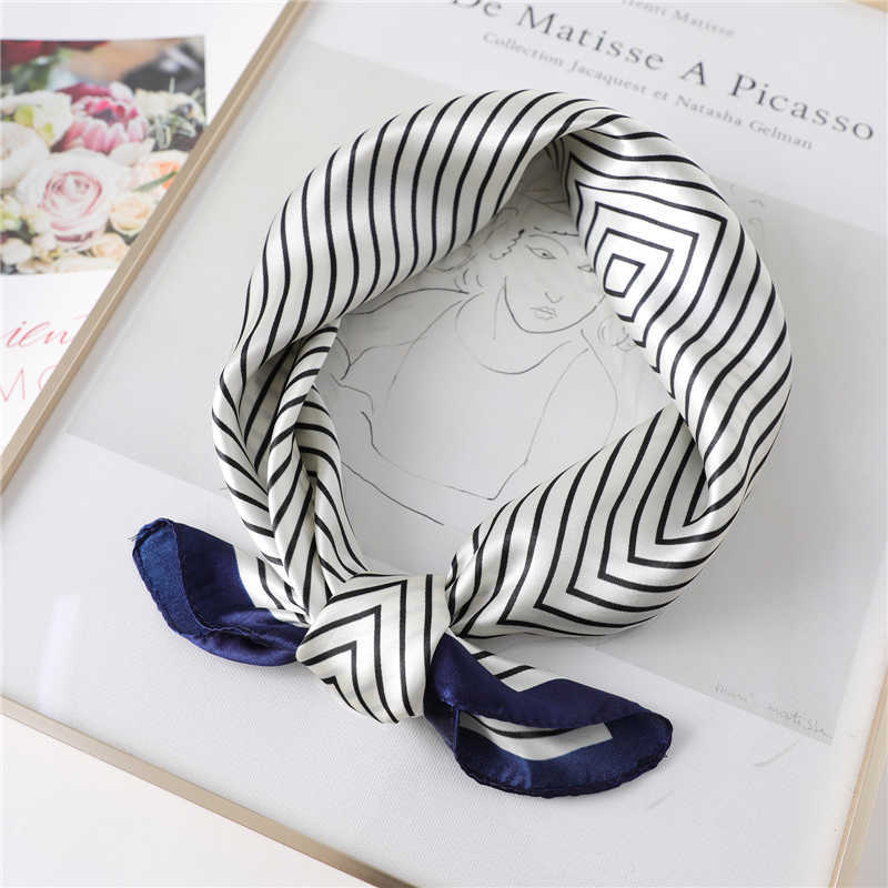 Sarongs Silk Square Scarf Fashion Female Shawl Lady Hair Neck Foulard Scarves Print Head Wraps For Women Bandana Kerchief Summer P230403