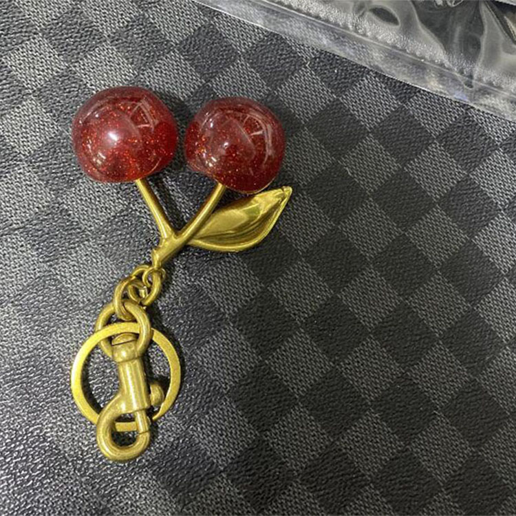 keychain crystal cherry styles red color women girls bag car pendant fashion accessories fruit handbag decor