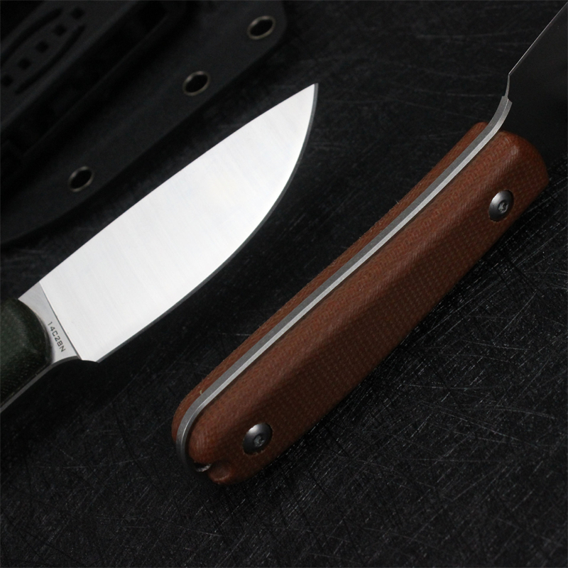 Kesiwo GT0160 Outdoor Messer mit feststehender Klinge 14C28N Klinge Micarta Griff Gerade K Scheide EDC Survival Jagd Camping Messer