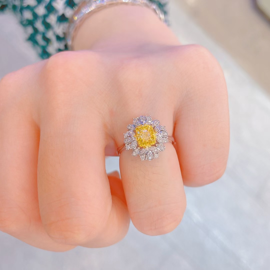 Topaz Diamond Ring 925 STERLING Gümüş Nişan Düğün Bandı Halkalar Kadınlar Gelin Doğum Günü Partisi Takı Hediyesi