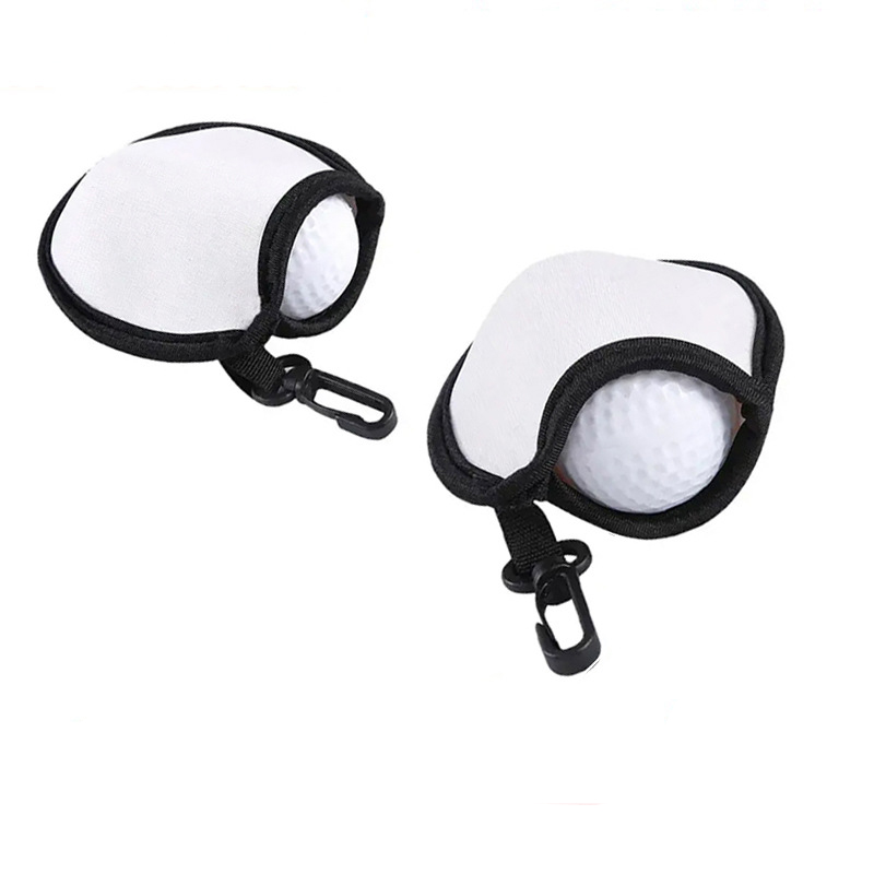 Stuff Sacks Sublimation DIY White Single Sided Blank Neoprene Golf Ball Cover With Keychain