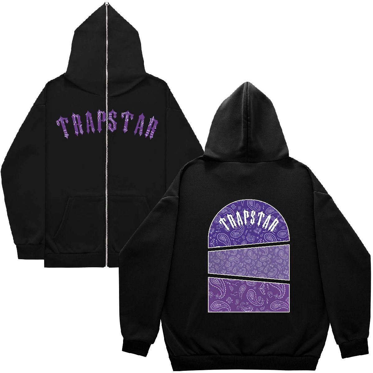 Trapstar lettre imprimer chaud lâche fermeture éclair à capuche pour hommes sweat à capuche pour femme marque de mode européenne et américaine T-shirt en coton grande taille SMLXL2XL3XL