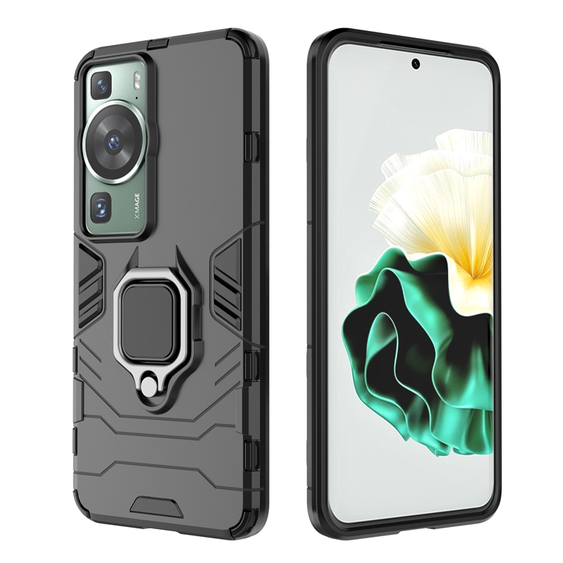 Étuis à bague en métal pour Samsung M14 Huawei P60 Pro Nova 10SE 10 Mate 60 dur TPU Defender support de voiture hybride aimant aspiration antichoc téléphone couverture arrière peau