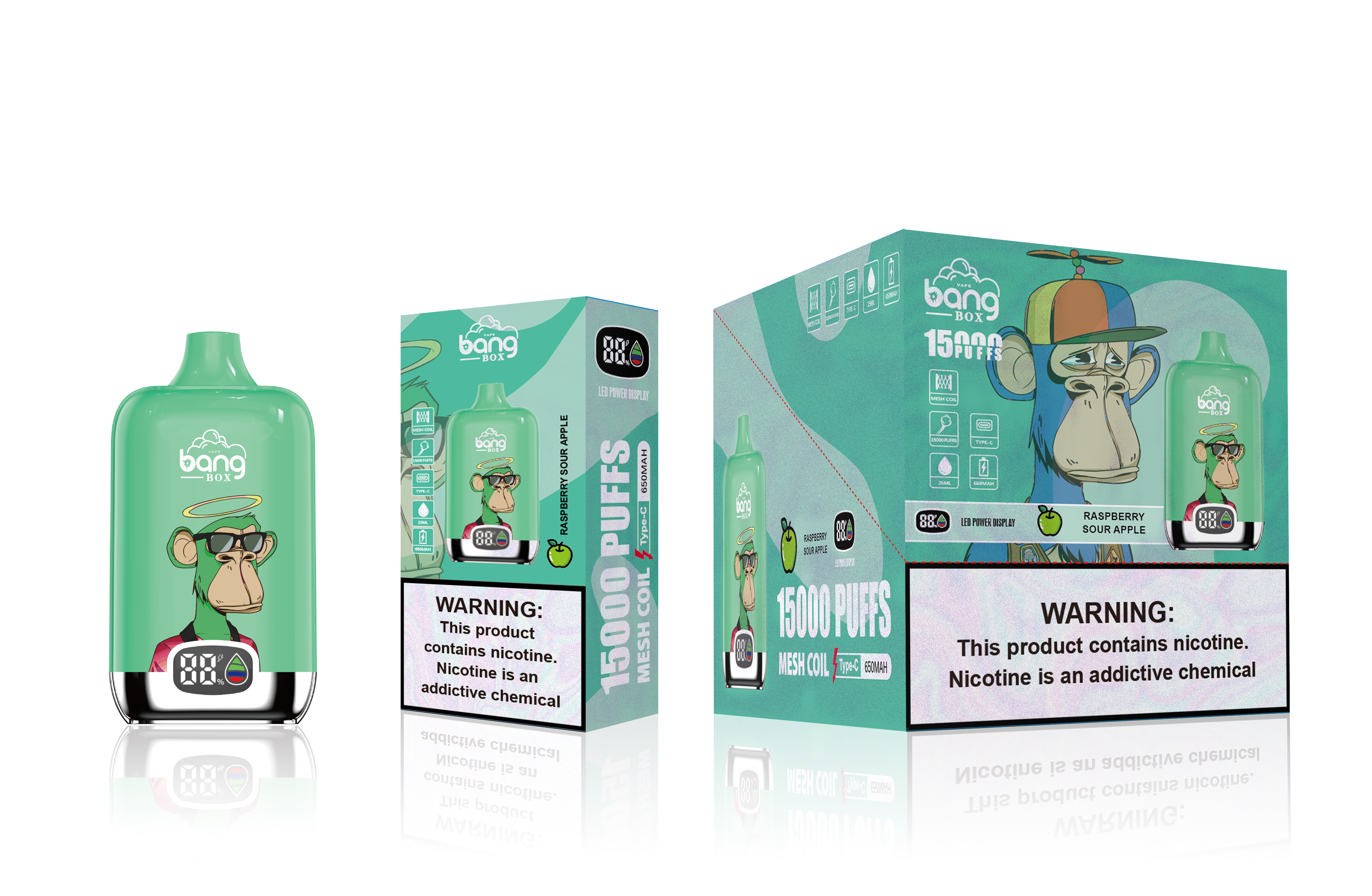Originele Bang BOX 15000 Rookwolken Wegwerp E-sigaret 600mAh Oplaadbare batterij 10 smaken 2% 5% Capaciteit Spoel 26ml OEM ODM VAPE Aardbei Banaan