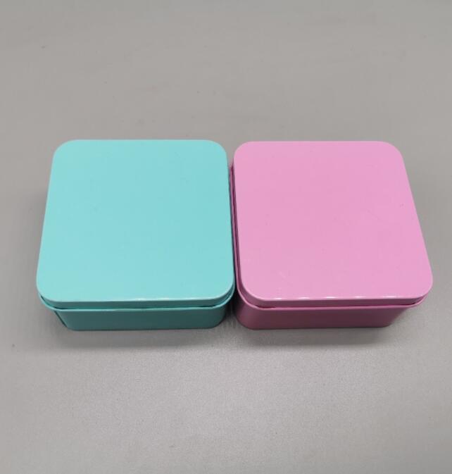 Square Popular Tin Box Empty Metal Storage Case Organizer Stash 9*9*4.5cm Jars For jewelry Money Coin Candy Keys U disk headphones