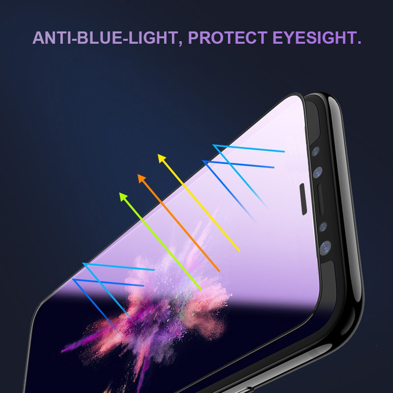 Vetro temperato di luce anti -blu iPhone 14 13pro max 12 11 xs xr x Protettore a schermo anti UV vetro SE2 678 Plus