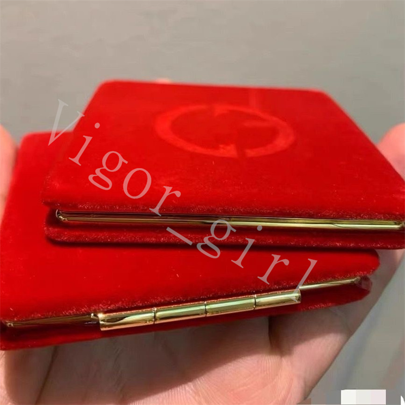 Giorgio Brand Compact Mirrors Red Color Double Mirror Designer Luxury Girl Makeup Tools Vintage Folding Mirror в красном бархате с хорошим качеством заводской цены 2023