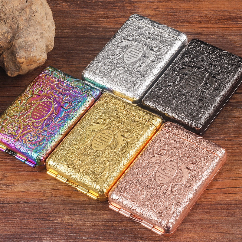 Latest Innovative Colorful Metal Alloy Cigarette Case Portable Open Storage Stash Box Container Smoking Protective Shell Herb Tobacco Holder Tool