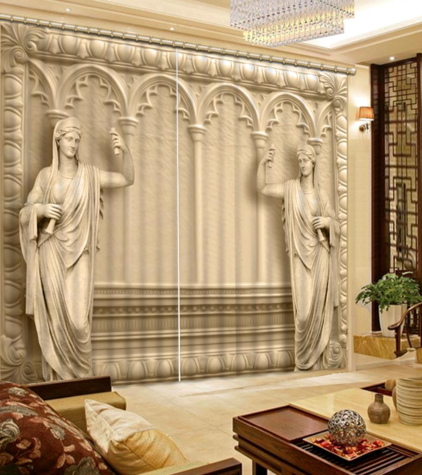 roman curtains 3D Curtain Printing Blockout Polyester Chinese Sun Photo Drapes Fabric For Room Bedroom Window forest curtains