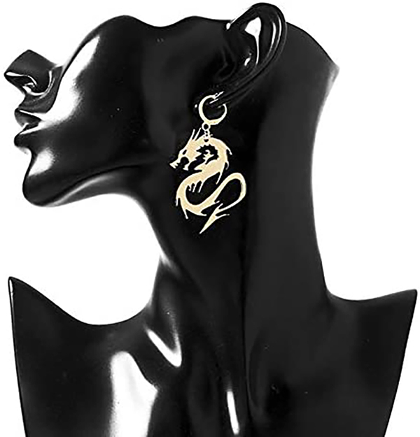 Boucles d'oreilles en acrylique miroir chinois Dragon, Cool Punk Dragon Totem, boucles d'oreilles pour femmes et filles, bijoux de fête