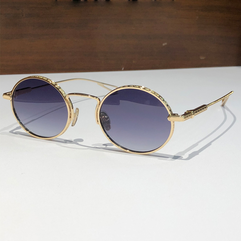 Gafas de sol redondas de diseño chr de moda novedosa para mujeres y hombres, estilo metal fresco 8178 para hombres con marcos con logotipo, anteojos retro anti-ultravioleta uv400 con estuche original