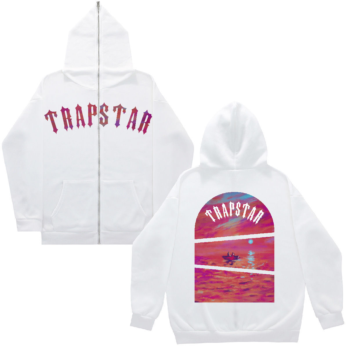 Trapstar lettre imprimer chaud lâche fermeture éclair à capuche pour hommes sweat à capuche pour femme marque de mode européenne et américaine T-shirt en coton grande taille SMLXL2XL3XL