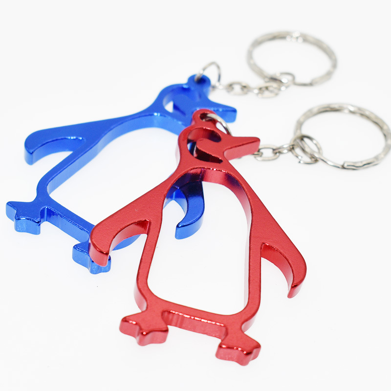 Ouvre-bouteille de bière pingouins créatifs ouvre-bouteille d'animal en alliage d'aluminium avec porte-clés joli ouvre-bouteille portable dh975