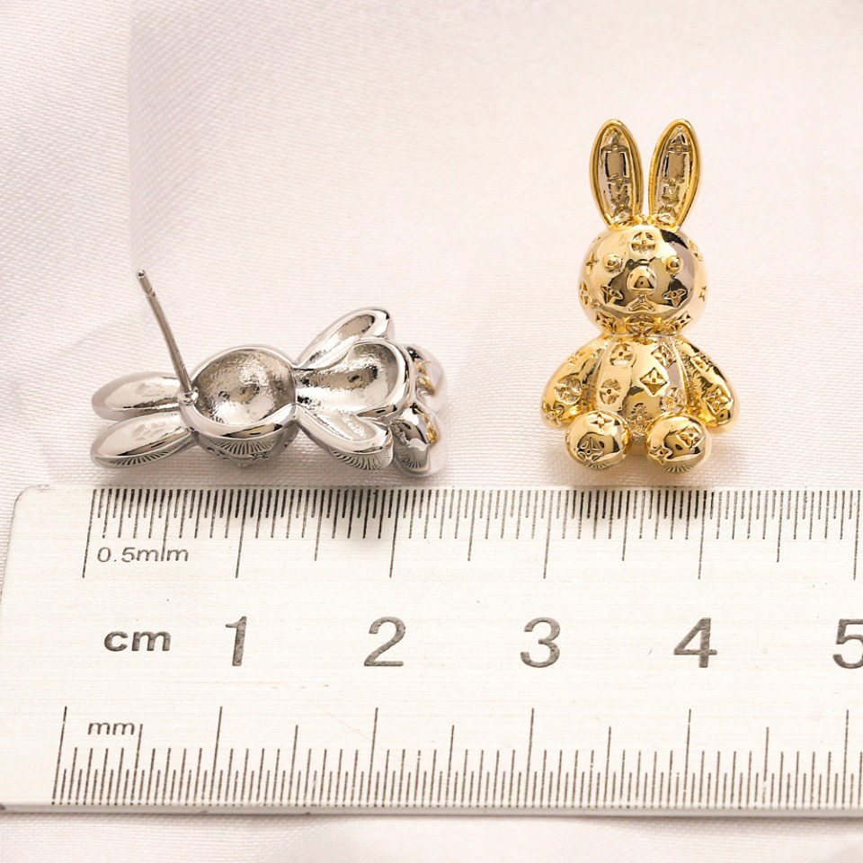 Damen Love Rabbit Ohrringe Charm Design Gold Ohrringe Frühling Designer Schmuck Romantisches Paar Familie Geschenk 925 Splitter Edelstahl Zubehör ZG2239