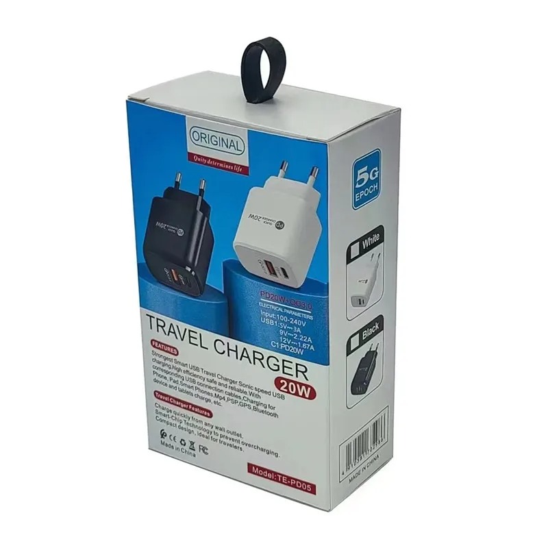 Быстрая быстрая зарядка 20W USB C PD Тип C Wall Charger Eu US UK Power Adapters для iPhone 13 14 15 11 12 Samsung Xiaomi Android Phone