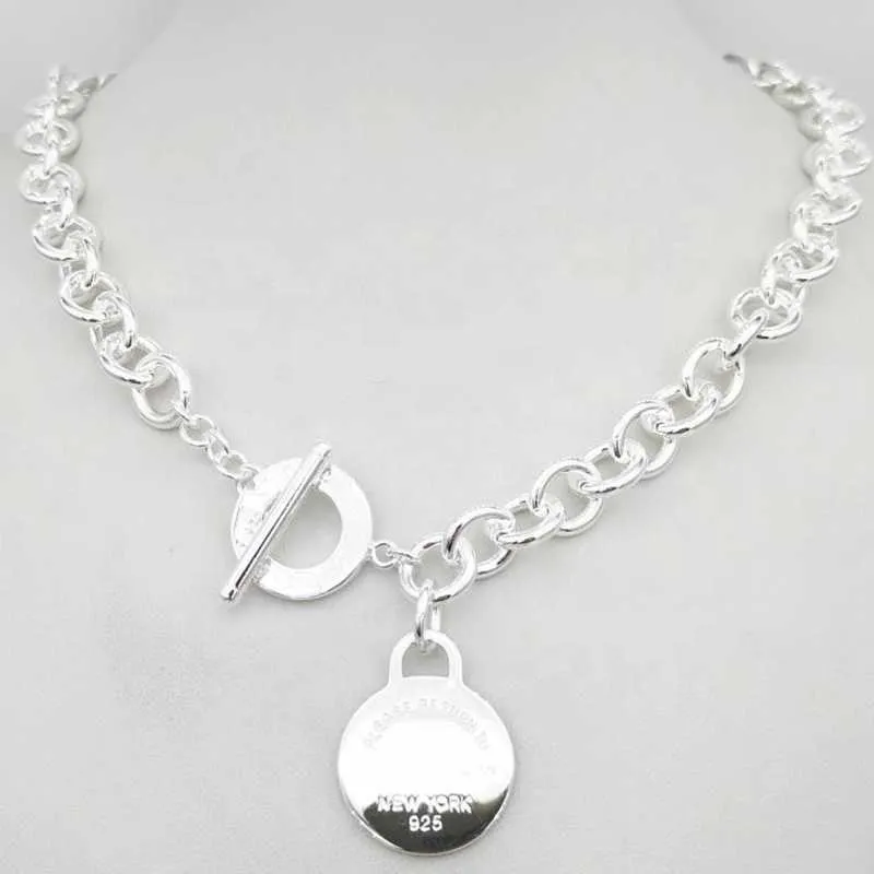 Design Women`s silver TF Style Necklace Pendant Chain Necklace S925 Sterling Silver Key heart love egg brand Pendant Charm Nec H0918