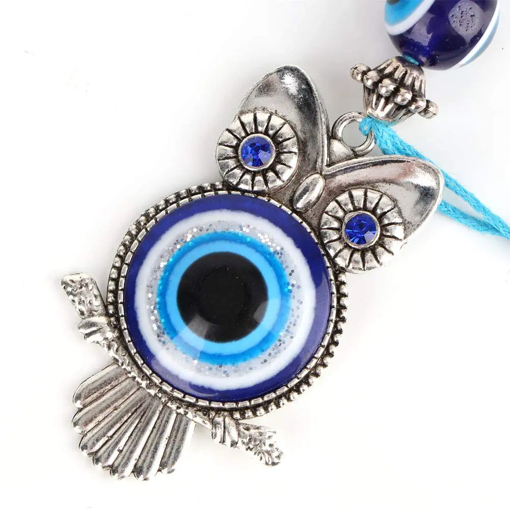 Portachiavi Cordini L Evil Eye Portachiavi Blu Turco Vetro Amet Ciondolo con ciondolo Gufo Chiave Borsa con strass Accessori moda Regalo di benedizione Am6A0