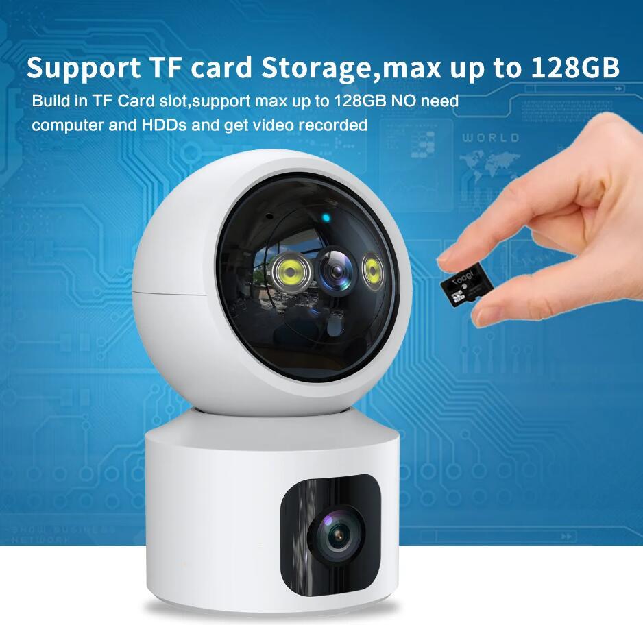 2.4 GHz Wireless Cameras Digital Baby Monitor Dual Lens 360 Rotation Home Security IP Camera Auto Night Vision WiFi Video Monitor