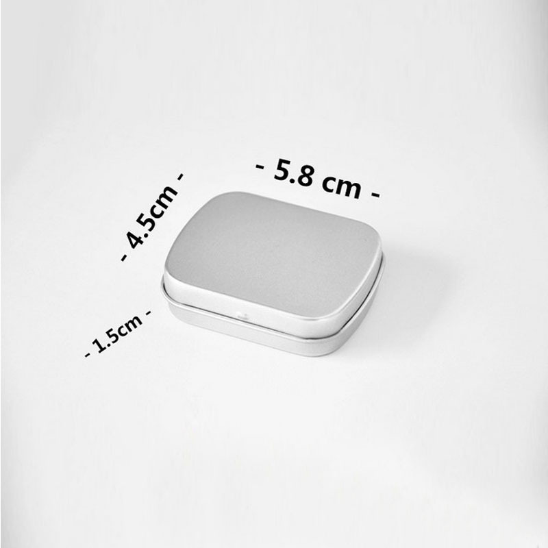 small size hinge tin box square silver tin sealing plain tin box dh987