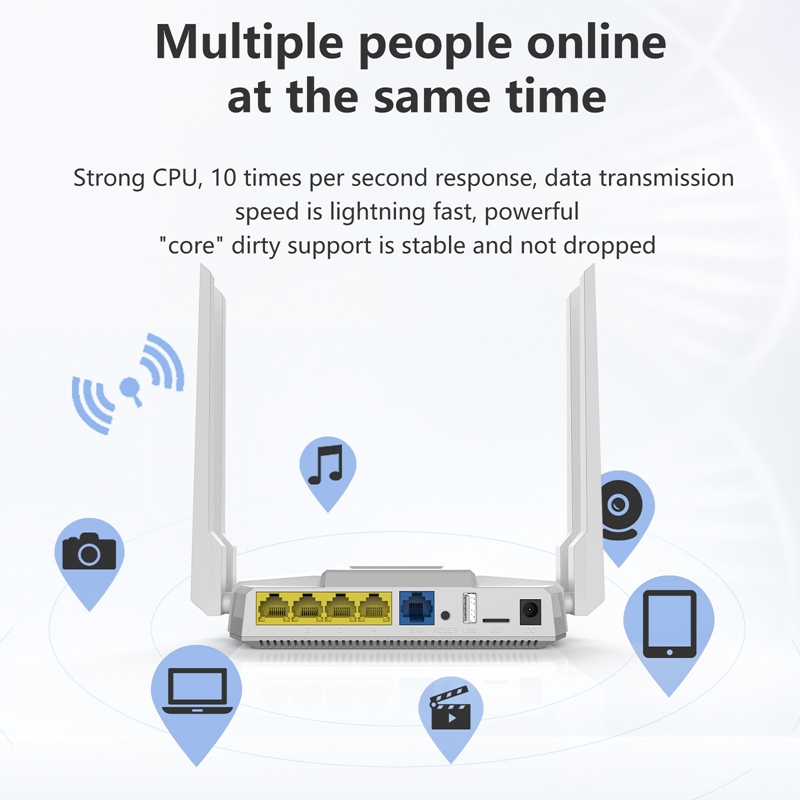 Dual Band 2.4G 5GHz 1200Mbps trådlöst WiFi Gigabit Router bred täckning Stabil WiFi -signal Hög förstärkningsantenner