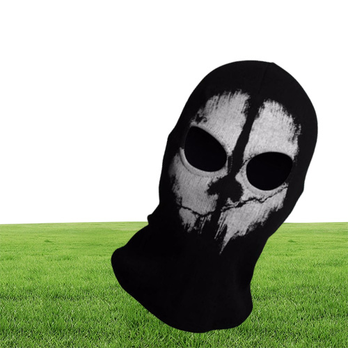 SzBlaZe Marca COD Fantasmas Impressão Meia de Algodão Balaclava Máscara Skullies Gorros Para Halloween Jogo de Guerra Cosplay CS player Chapelaria Y7381078