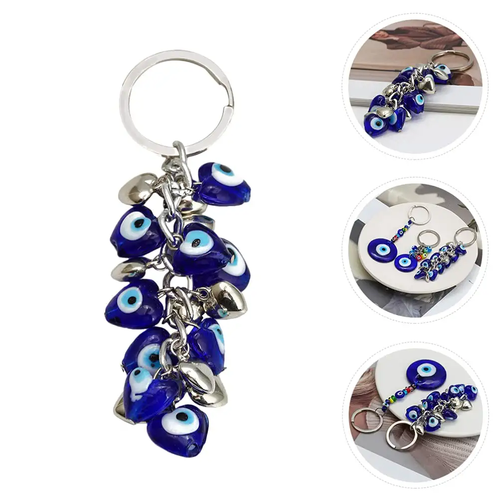 Sleutelhangers Lanyards L Turks Blauw Boze Oog Sleutelhanger Sier Lucky Key Ring Devil Eyes Chain Sieraden Craft Drop Delivery Ambbi