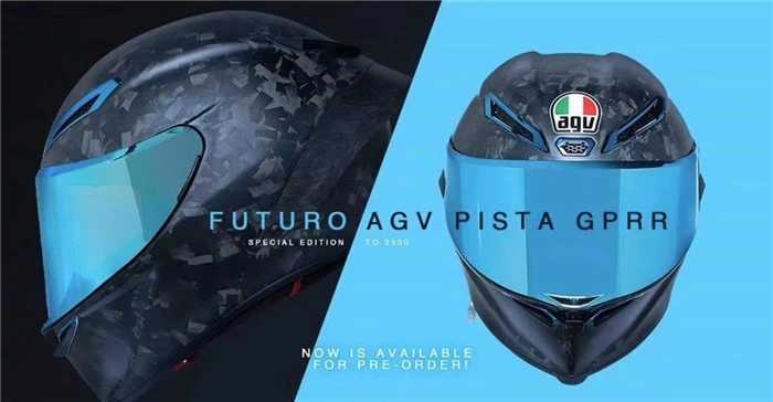 Full Face Open Face Motorcycle Helmet Italy Agv Pista Gp Rr Racing Helmet Forged Carbon Fiber Rossi Future Ice Blue Exclusive YI-IANH