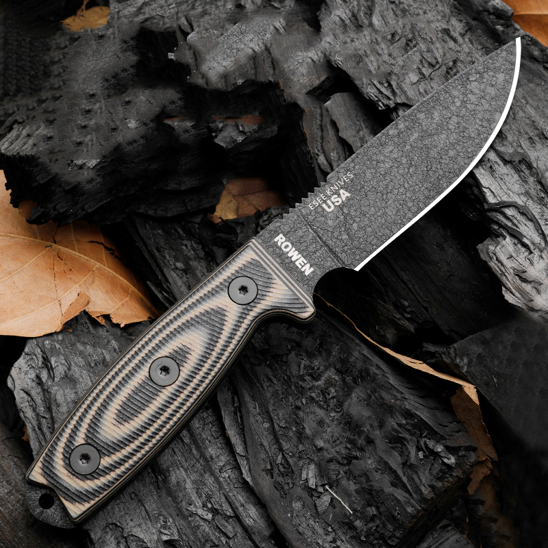 ESEE Survival Couteau droit 1095 Acier à haute teneur en carbone Drop Point Lame Full Tang G10 Poignée Camping en plein air Chasse Couteaux à lame fixe avec Kydex