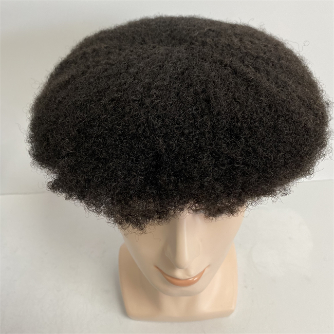 6mm Wave #1b Natural Black Brazilian Virgin Human Hair Hairpiece 8x10 Toupee Full Lace Unit for Black Men