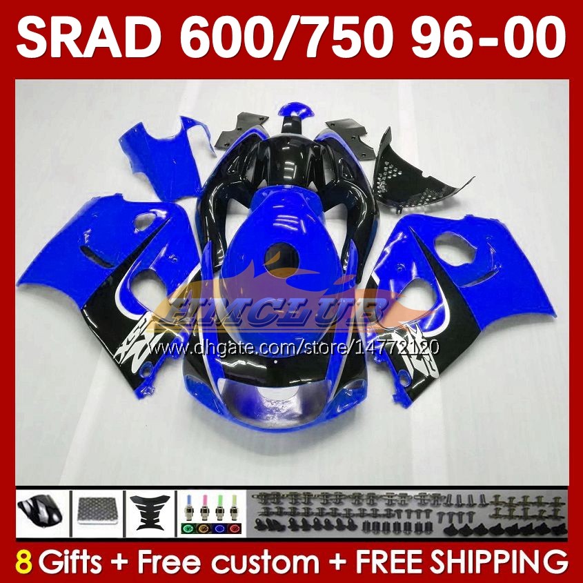 Motorcycle Fairings For SUZUKI SRAD GSXR 750 600 CC 600CC 750CC 96-00 168No.43 blue stock GSXR750 GSXR-600 96 97 98 99 00 GSX-R750 GSXR600 1996 1997 1998 1999 2000 Body