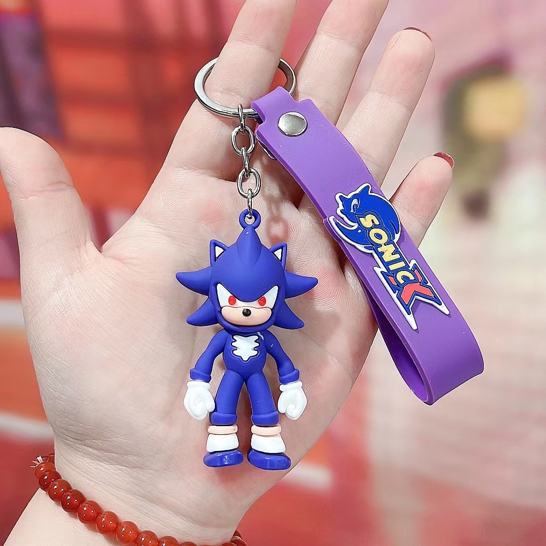 Decompression Toy Mouse Little Hedgehog Sonic Keychain Car Animation Cartoon Pendant Bag