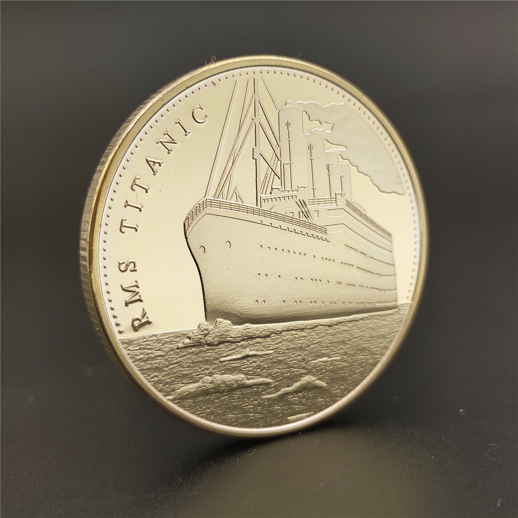 Arts and Crafts Titanic-Gedenkmünze Versunkene Titanic-Gedenkmünze in Gold