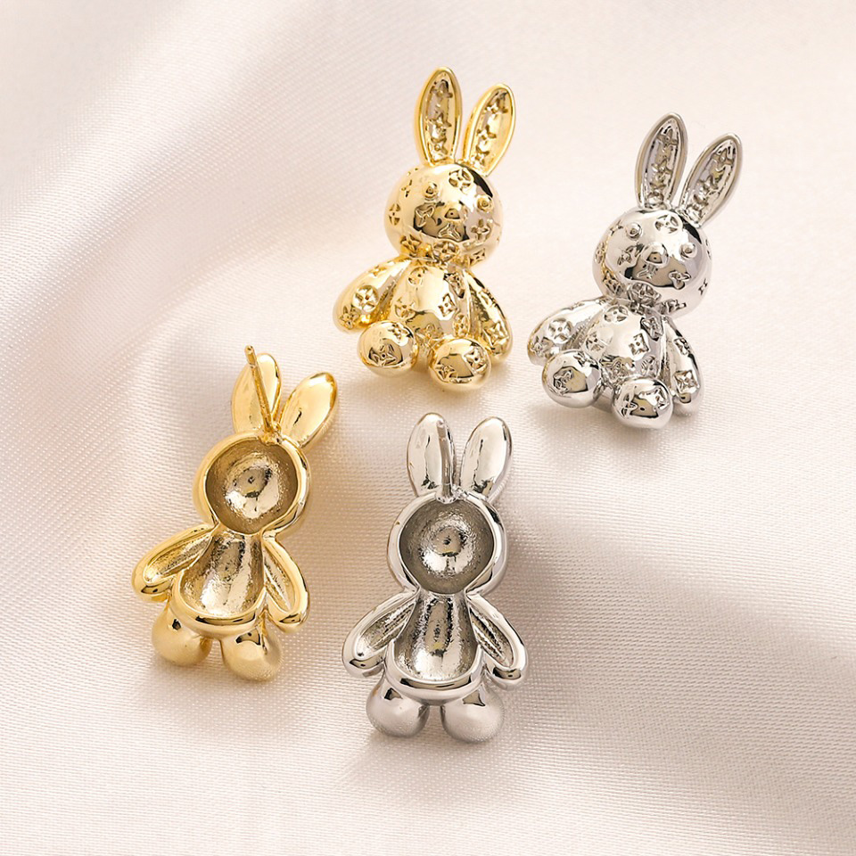 Damen Love Rabbit Ohrringe Charm Design Gold Ohrringe Frühling Designer Schmuck Romantisches Paar Familie Geschenk 925 Splitter Edelstahl Zubehör ZG2239