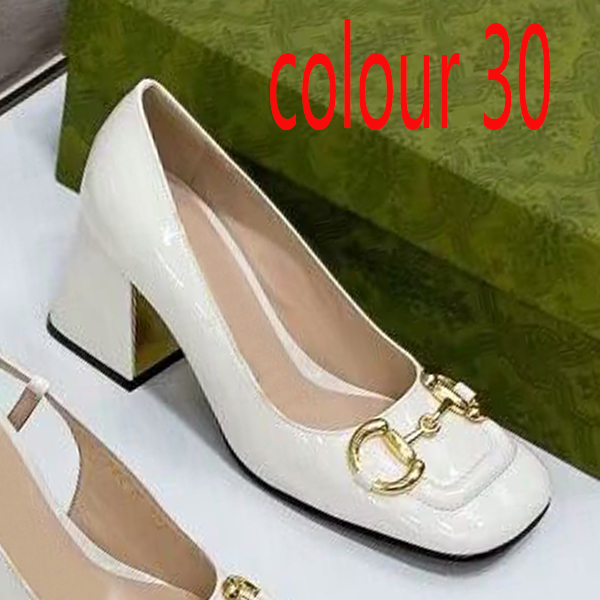 Scarpe eleganti in pelle Scarpe da donna scarpe firmate Moda estiva Tacchi alti 100% pelle bovina Tacco grosso Fibbia in metallo Scarpa da barca con tacco da donna Taglia grande 35-42 us4-us11 Con scatola