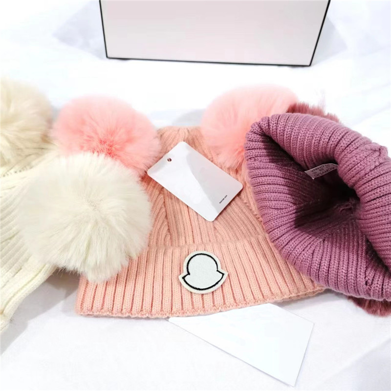 Baby Kids Designer Beanies Autumn Winter Children Warm Sticks Balls Top Decoration For Newborn Baby Beanies Woolen Unisex Hats 2-9T