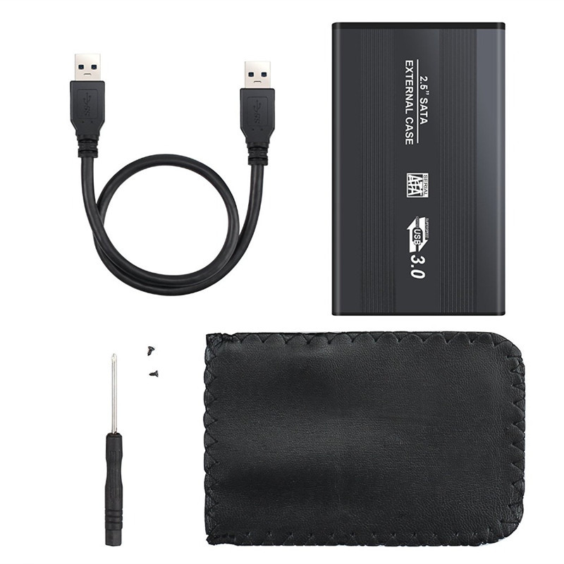 2.5인치 USB 3.0 HDD 외부 케이스 하드 드라이브 디스크 SATA 외부 스토리지 인클로저 박스 가방 또는 소매 상자가 있는 하드 디스크 알루미늄
