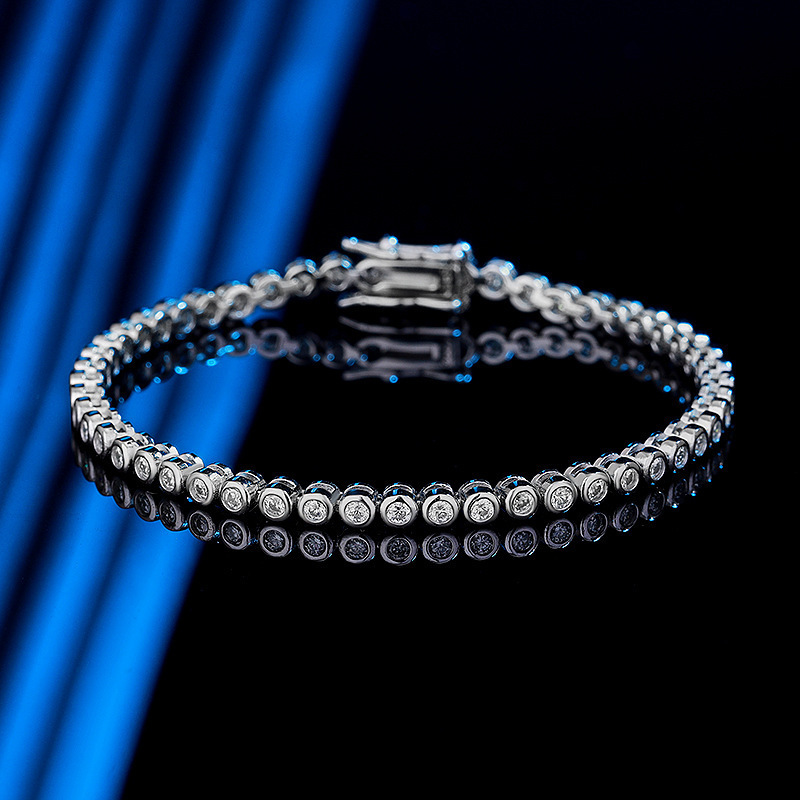 Bedelarmbanden Smyoue 2mm alle siliconen tennis armband herenfeest gesimuleerde diamantketen 925 sterling zilveren prachtige sieraden groothandel 230406