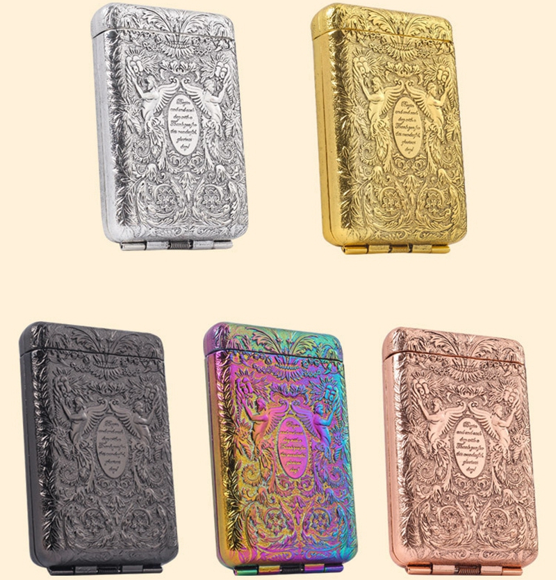 Latest Innovative Colorful Metal Alloy Cigarette Case Portable Open Storage Stash Box Container Smoking Protective Shell Herb Tobacco Holder Tool