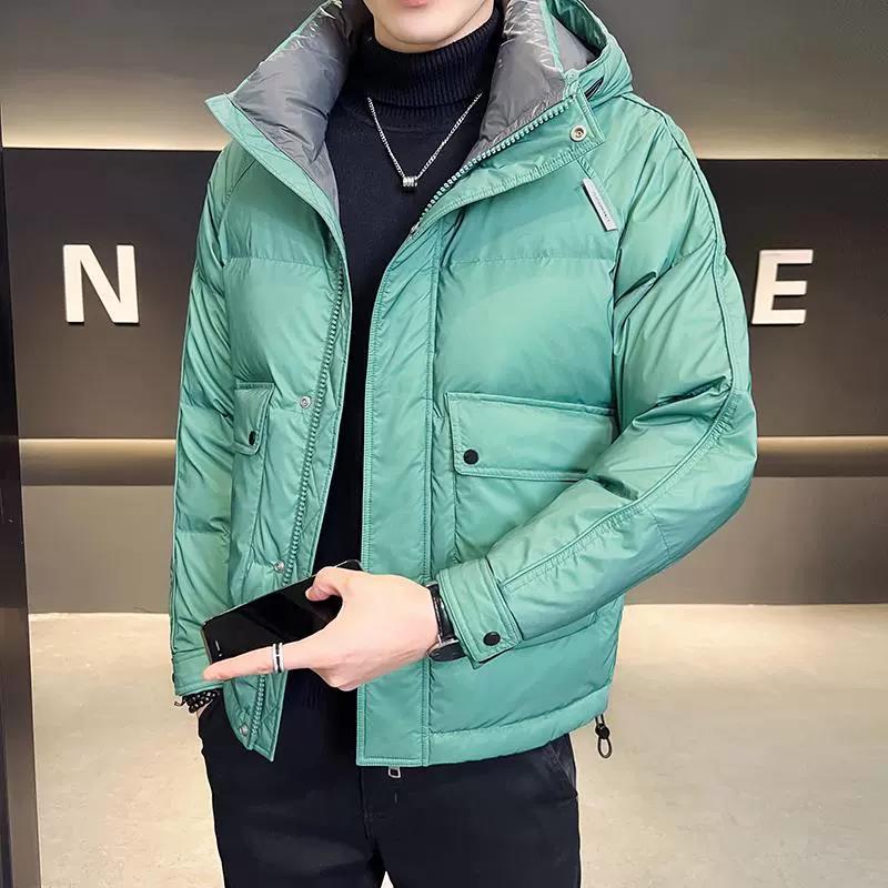 Luxury brand 2023 new down jacket winter trendy brand hooded men's top without iron and thickened youth