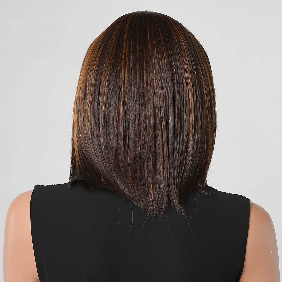 Perruques Synthétiques Easihair Mixte Brun Droite Courte Synthétique Bandeau Perruques pour Femmes Noires Naturel Bob Cheveux Quotidien Cosplay Résistant À La Chaleur 230227